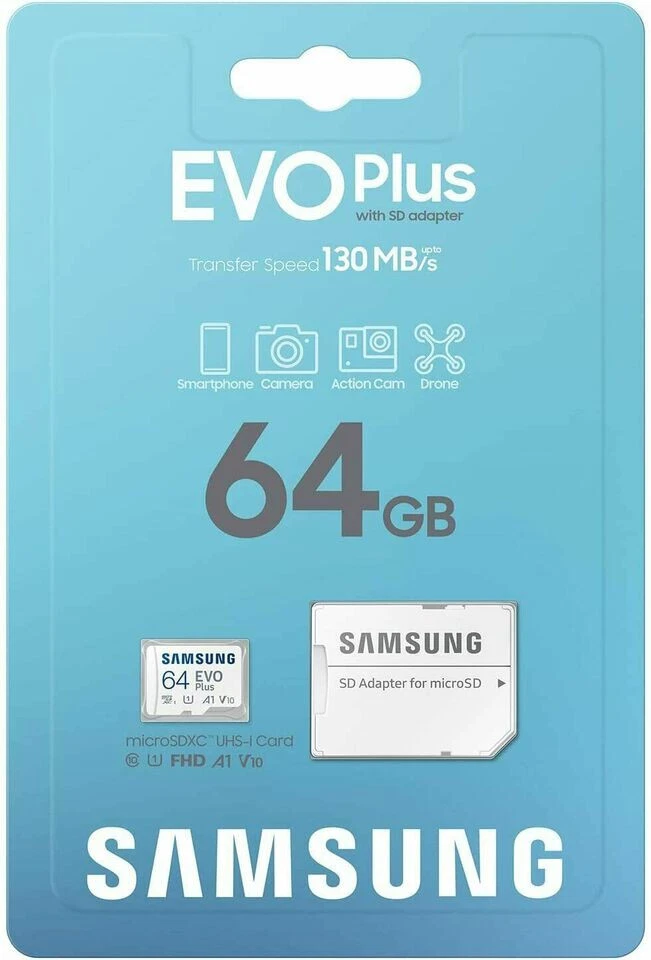 Samsung EVO Plus 64GB microSDXC Memory Card UHS-I Class10 V10 A1 130mbps Adapter - Image 2 of 2