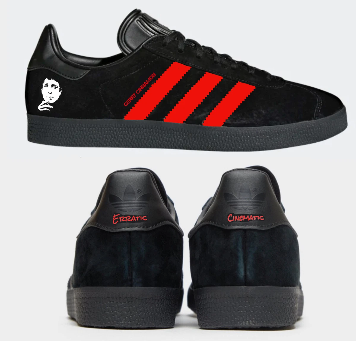 Custom originals gazelle trainers Gerry cinnamon erratic cinematic music | eBay