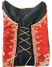 Women Designer Wear Black Embroidered Kurti With Jacket Attached