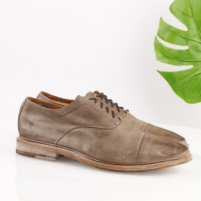 FRYE Mens Paul Bal Oxford Size 11.5 D Birch Tan Leather Cap Toe Dress Shoe