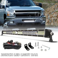 20" Slim LED Light Bar Bumper For 2007-2013 Chevy Silverado 1500/2500/3500 +Wire