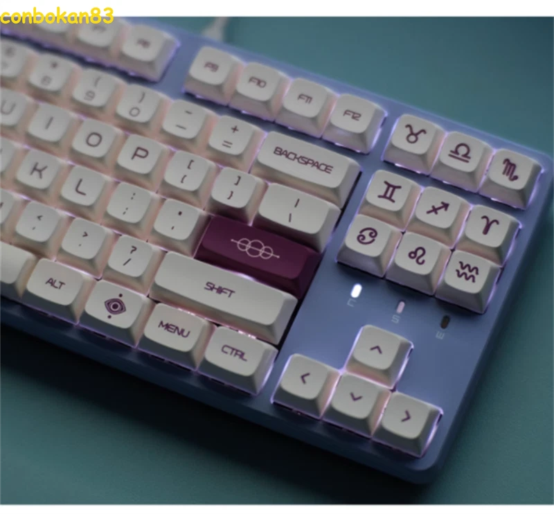 2.0 Milk Purple Keycaps PBT QX Profile Dye Sub 139 Key For Mechanical Keyboard - Image 3 of 4