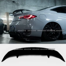 Glossy Black REAR TRUNK SPOILER WING FOR 2017-22 INFINITI Q60 HIGH KICK DUCKBILL