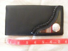 Southwest Western Style Bifold Mens Ladies Leather Wallet Checkbook Holder n