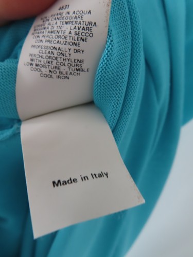 Moschino Couture Turquoise Blue Yellow Rayon Dress UK 12 - Picture 8 of 8