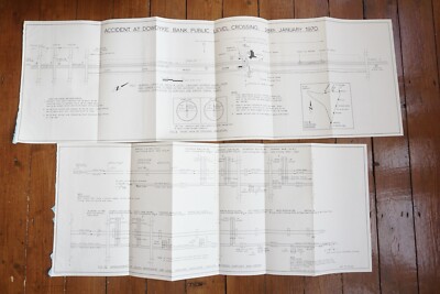 1970 Down Bank Bahnübergang Eisenbahn Gleiskarte Diagramm 