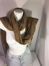 Unbranded Women Brown Scarf 100%rayon Made In India Bin66#36