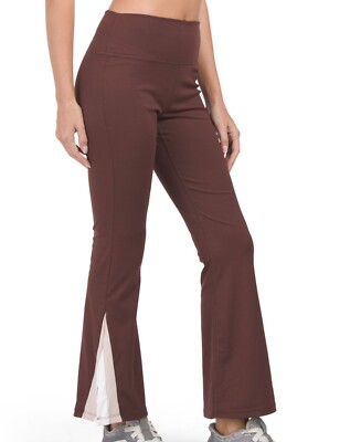 New WILO THE LABEL Women's High Rise Split Flare Leg Athletic Pants Women Small