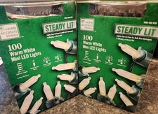 NEW Home Accents 2 sets 100 Warm White Mini Steady Lit LED Lights - FREE SHIP