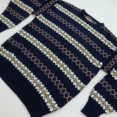 Rare Vintage CHAPS Ralph Lauren Tribal Nordic Striped Sweater 90s 
