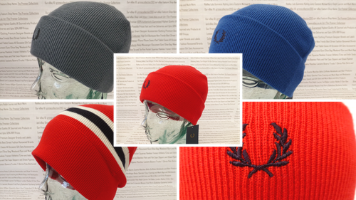 FRED PERRY Turn-Up Wool Beanie Mens 