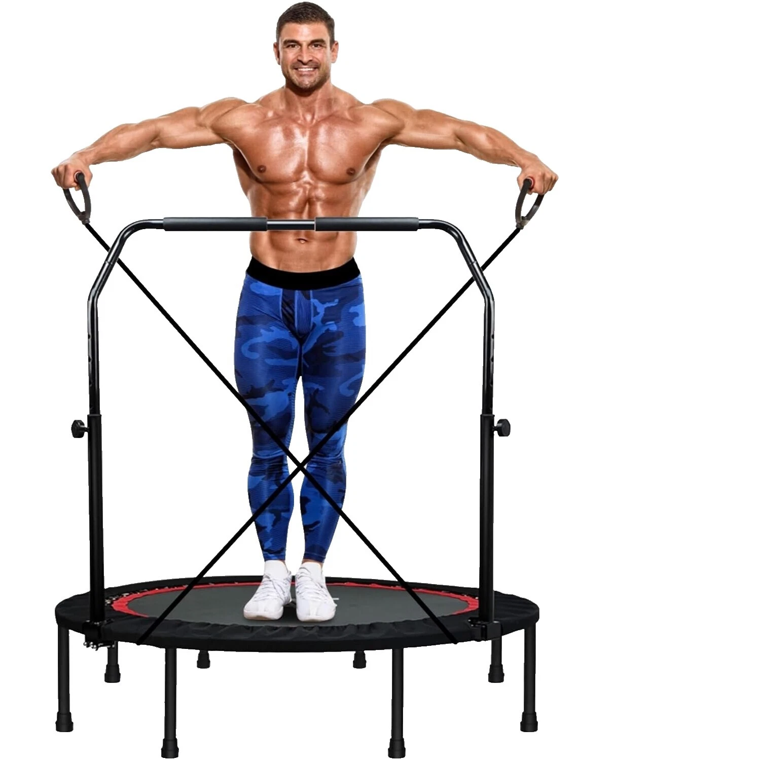 Negro Cama Elástica Trampolines de fitness de interior