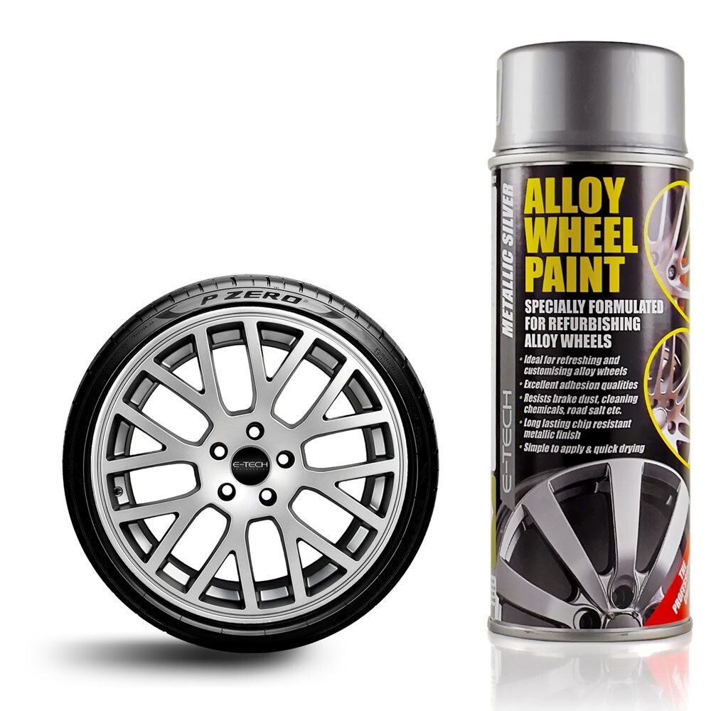 ETECH Silver Alloy Refurbishment Wheel Spray Paint+Repair Filler Putty