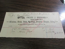 COLVIN & HUFFORD, WINDOWS, BLINDS, DOORS, CLARKS SUMMIT PA -  BILLHEAD 1891 (B1)