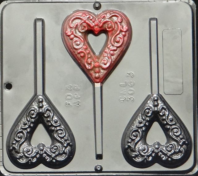 Heart Lollipop Chocolate Candy Mold Valentine 3063 NEW eBay