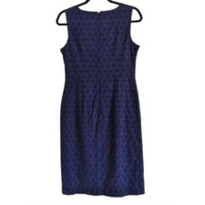 Talbots  lace overlay sleeveless midi dress in navy blue Talbots Size 10P