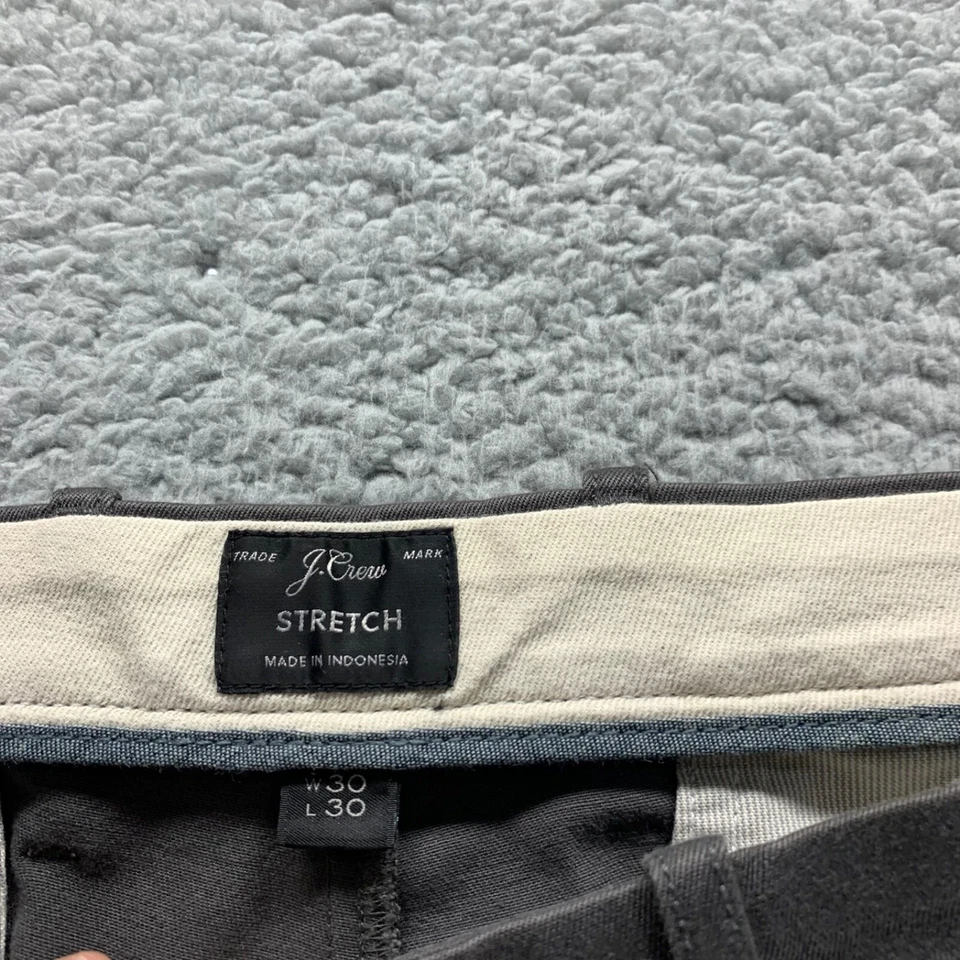 J Crew 弹力休闲裤 30x30 灰色棉质弹力 484 修身版型 — 第 3/4 张图片
