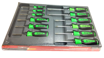 #ad New Snap on SGDXW120BG 12pc Soft Grip Combination Screwdriver set GREEN Sealed $237.99