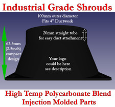 INDUSTRIAL SAMPLE miner S9 E3 Z9 and other 120mm fan duct shroud cooling 4"