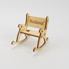 Deko Miniatur Schaukelstuhl Personalisiert Holz Puppenmöbel Garnitur Stuhl