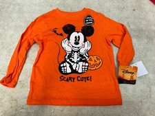 Toddler Sz 2T Disney Mickey "Scary Cute" GLOW IN THE DARK Halloween T-Shirt NWT