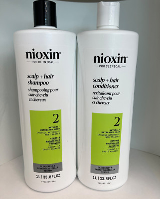Nioxin System 2 Cleanser Shampoo and Scalp Therapy Conditioner Duo 33.8 Oz *