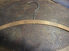 Vtg Wooden Clothes Hanger -EAGLE CLEANSERS DYERS ROXBURY, MASS W/4 Digit Phone 