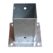 Pfostenh&uuml;lse Aufschraubh&uuml;lse f&uuml;r Pfosten 12x12 cm mit Bodenplatte