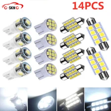 14x LED Lights Interior Package Kit For Dome License Plate Lamp bulbs Pure White