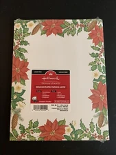 Christmas Stationery Hallmark Printer Paper Poinsettias 30 sheets new 