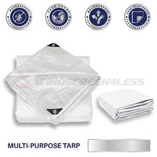 IFD White Super Heavy Duty Poly Tarp 10 Mil - Waterproof Canopy Cover Tarpaulin