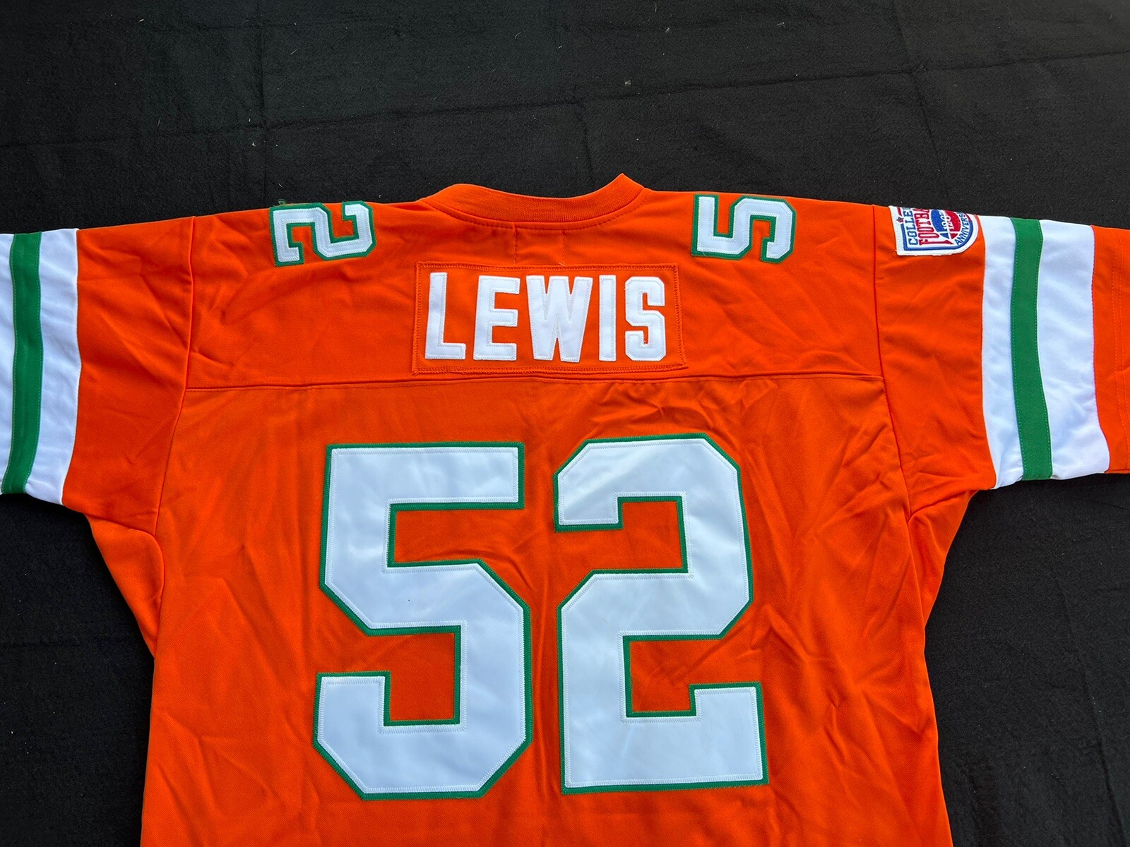 Ray Lewis Miami Gridiron Greats NFL Orange Jersey Vintage Sportswear