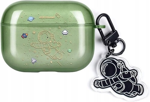 ETUI OCHRONNE AIRPODS PRO ZIELONY MOCNY WZÓR ASTRONAUTY NEWSEEGO