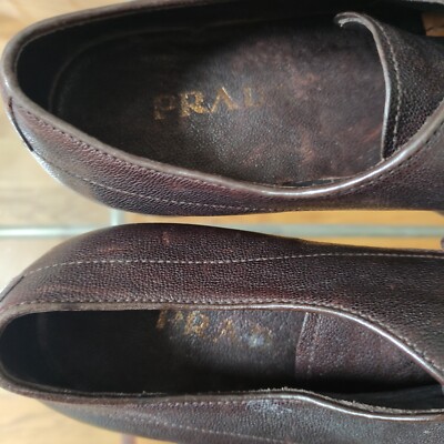 Rare Prada leather Derby lug soles fit US men display picture 2