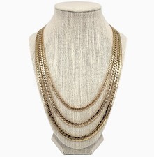 Mens Miami Cuban Link Chain Necklace 4mm 5mm 6mm 8mm 14k Gold Plated 20" 24" 30"