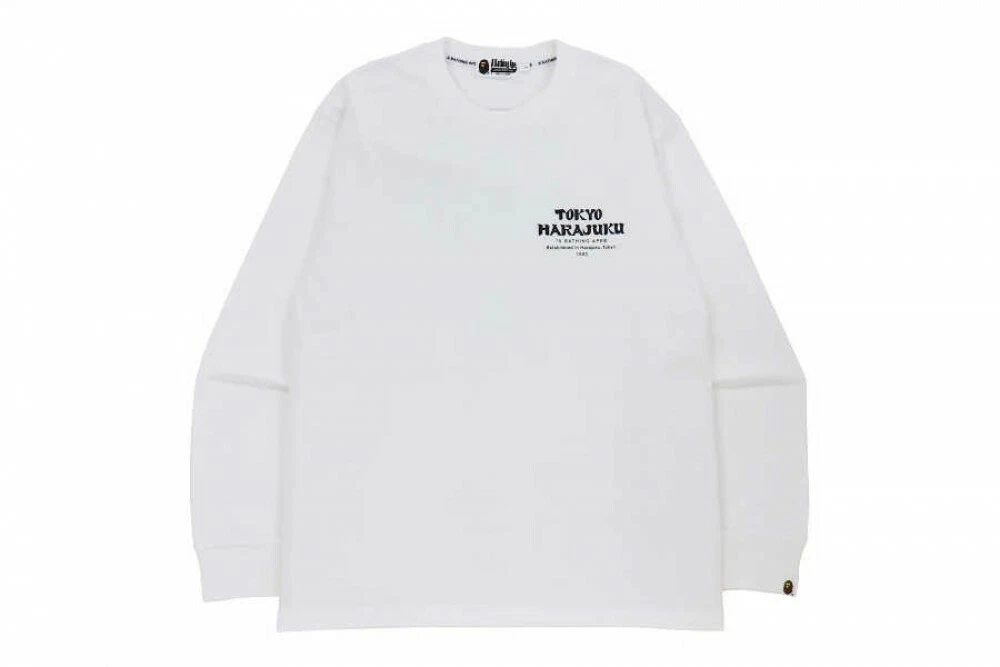 A BATHING APE Men's Relaxed Fit Long Sleeve T-Shirt ABC CAMO DARUMA From Japan