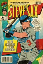 Steve Sax Pop Fly Shop Art Print Daniel Horine Los Angeles Dodgers 112/354 LA NY