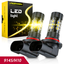 9145 9140 H10 Led Fog Driving Light Bulbs Golden Yellow 4000lm 4500k 40w 2x