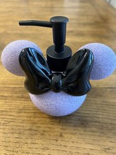 DISNEY MINNIE MOUSE HEAD SHAPE PURPLE GLITTER SOAP DISPENSER PUMP NEW
