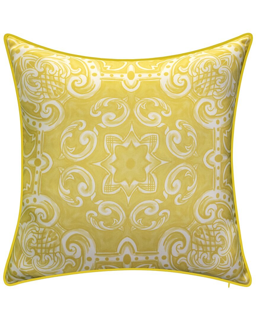 Декоративная подушка Edie Home Alhambra для помещений и улицы, желтая, 20 X 20
