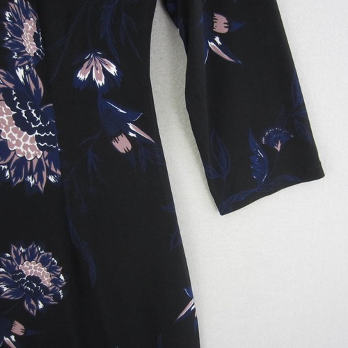 Jacqui E Dress Womens Medium 12 Black Pink White Floral Sheath Stretch Career - Picture 9 of 17