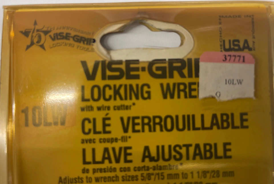NEW VINTAGE 75TH ANNIVERSARY VISE-GRIP USA LOCKING WRENCH WIRE CUTTER PLIER10LW - Image 2 of 3