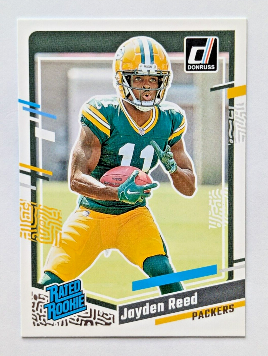 Jayden Reed Rookie Card Green Bay Packers 2023 Panini Donruss Card