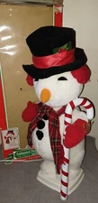 Vintage 1995 Telco Snowman Candy Cane Mottion-Ette Animated Display Figure RARE 