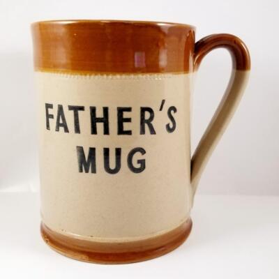 HUGE Father's Mug Cup Moira England Gallon Utensil Planter Stoneware  Pottery Dad | eBay