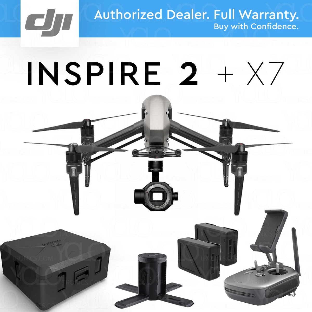 DJI 2 Camera Drone w/ ZENMUSE X7 Gimbal 5.2K 6K Video 24MP stills | eBay