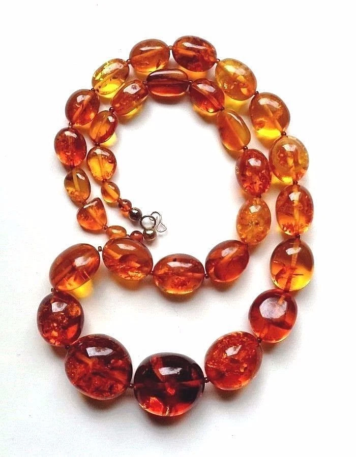 Amber beaded necklace gold tone handmade | Amber bead necklace, Amber beads,  Necklace