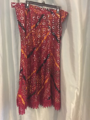 Indian Women Ethnic Style Rapron Printed Cotton Long Skirt For Women Beaded 20