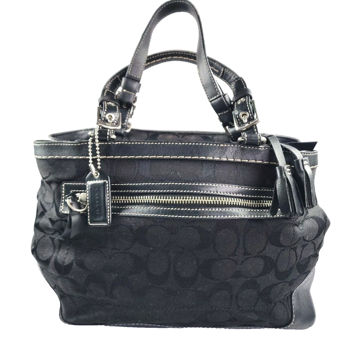 Coach Hampton Signature Black Canvas and Leather Bag - Vintage | eBay