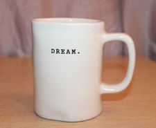 RAE DUNN MAGENTA "DREAM." Coffee Mug Typewriter Font Print Vintage HTF Stamped M
